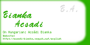 bianka acsadi business card
