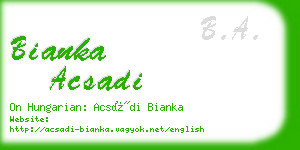 bianka acsadi business card